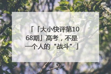 「大小快评第1068期」高考，不是一个人的“战斗”