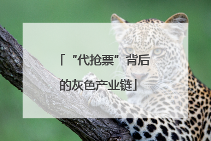“代抢票”背后的灰色产业链