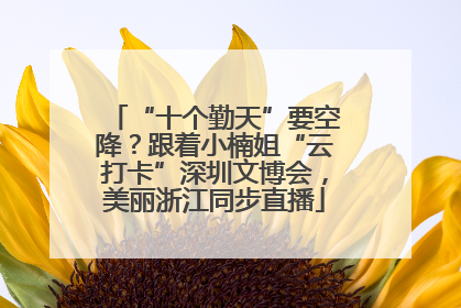 “十个勤天”要空降？跟着小楠姐“云打卡”深圳文博会，美丽浙江同步直播