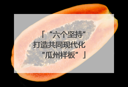 “六个坚持”打造共同现代化“瓜州样板”
