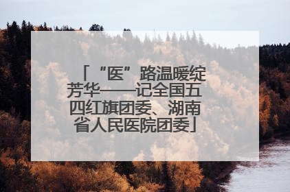 “医”路温暖绽芳华——记全国五四红旗团委、湖南省人民医院团委