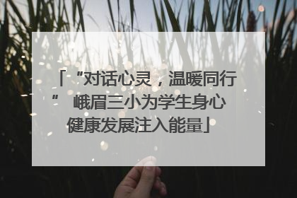 “对话心灵，温暖同行” 峨眉三小为学生身心健康发展注入能量