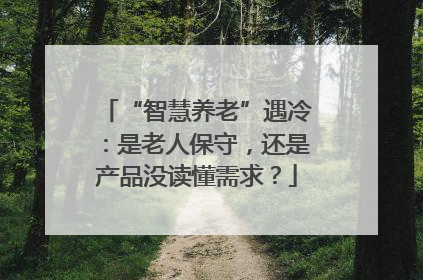 “智慧养老”遇冷：是老人保守，还是产品没读懂需求？