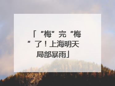 “梅”完“梅”了！上海明天局部暴雨