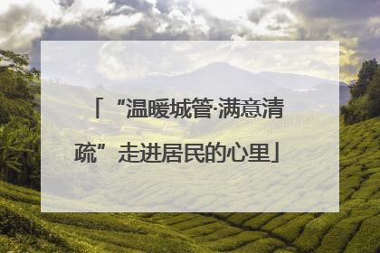 “温暖城管·满意清疏”走进居民的心里