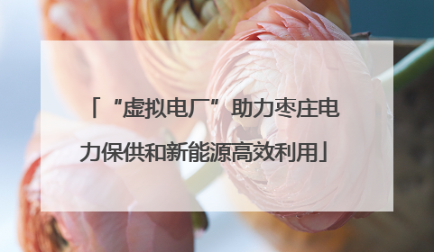 “虚拟电厂”助力枣庄电力保供和新能源高效利用