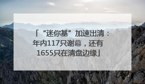 “迷你基”加速出清：年内117只谢幕，还有1655只在清盘边缘