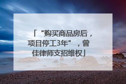 “购买商品房后，项目停工3年”，曾佳律师支招维权