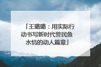 王璐璐：用实际行动书写新时代警民鱼水情的动人篇章