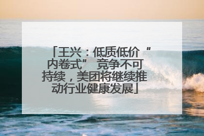 王兴：低质低价“内卷式” 竞争不可持续，美团将继续推动行业健康发展