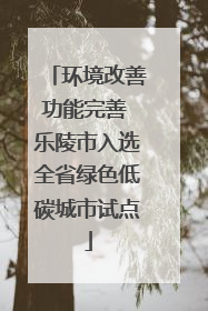 环境改善功能完善 乐陵市入选全省绿色低碳城市试点