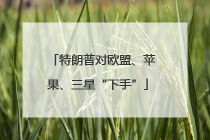 特朗普对欧盟、苹果、三星“下手”