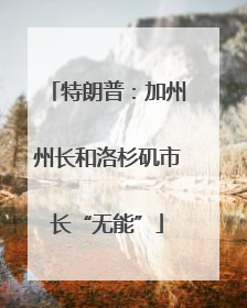 特朗普：加州州长和洛杉矶市长“无能”