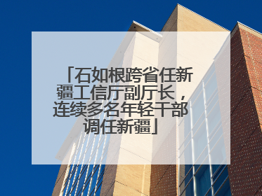 石如根跨省任新疆工信厅副厅长，连续多名年轻干部调任新疆