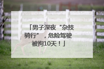 男子深夜“杂技骑行”，危险驾驶被拘10天！