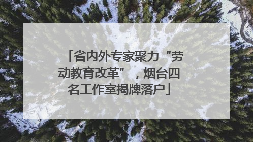 省内外专家聚力“劳动教育改革”，烟台四名工作室揭牌落户