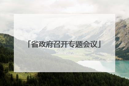 省政府召开专题会议