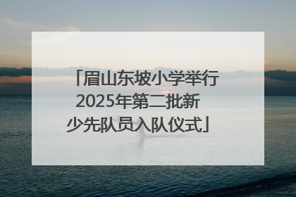 眉山东坡小学举行2025年第二批新少先队员入队仪式
