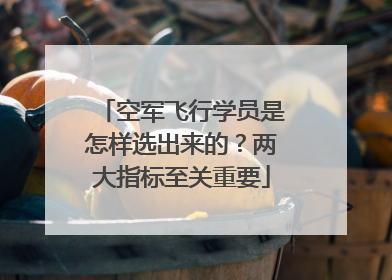 空军飞行学员是怎样选出来的？两大指标至关重要