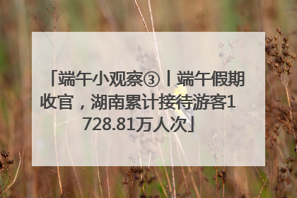 端午小观察③丨端午假期收官，湖南累计接待游客1728.81万人次