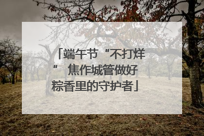 端午节“不打烊” 焦作城管做好粽香里的守护者