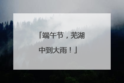 端午节，芜湖中到大雨！