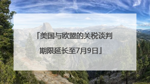 美国与欧盟的关税谈判期限延长至7月9日