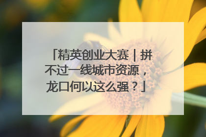 精英创业大赛｜拼不过一线城市资源，龙口何以这么强？