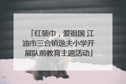 红领巾，爱祖国 江油市三合镇逸夫小学开展队前教育主题活动