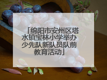 绵阳市安州区塔水镇宝林小学举办少先队新队员队前教育活动