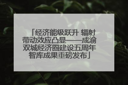 经济能级跃升 辐射带动效应凸显——成渝双城经济圈建设五周年智库成果重磅发布