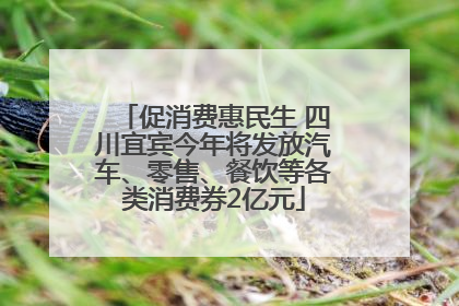 促消费惠民生 四川宜宾今年将发放汽车、零售、餐饮等各类消费券2亿元