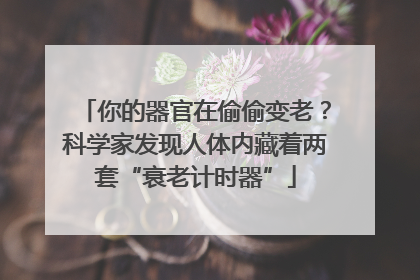 你的器官在偷偷变老？科学家发现人体内藏着两套“衰老计时器”