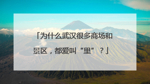 为什么武汉很多商场和景区，都爱叫“里”？