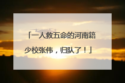 一人救五命的河南籍少校张伟，归队了！