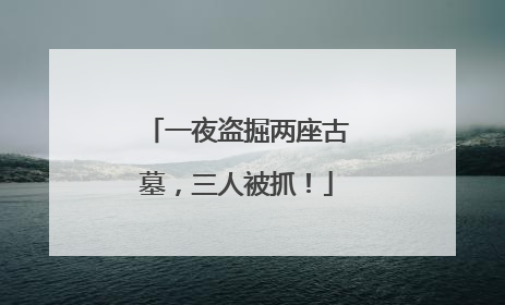 一夜盗掘两座古墓，三人被抓！