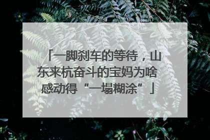 一脚刹车的等待，山东来杭奋斗的宝妈为啥感动得“一塌糊涂”
