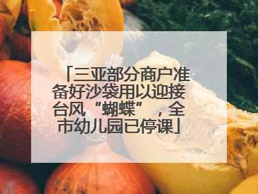 三亚部分商户准备好沙袋用以迎接台风“蝴蝶”，全市幼儿园已停课