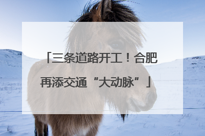 三条道路开工！合肥再添交通“大动脉”