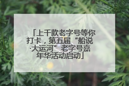上千款老字号等你打卡，第五届“船说·大运河”老字号嘉年华活动启动