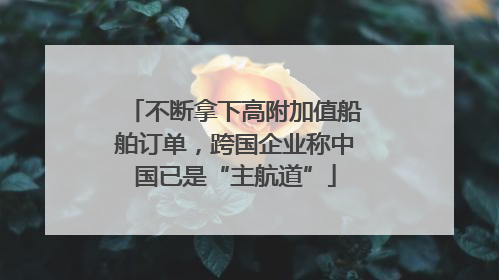 不断拿下高附加值船舶订单，跨国企业称中国已是“主航道”