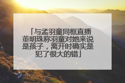 与孟羽童同框直播 董明珠称羽童对她来说是孩子，离开时确实是犯了很大的错