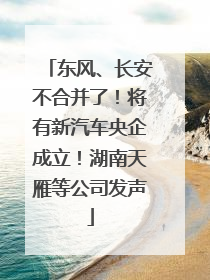 东风、长安不合并了！将有新汽车央企成立！湖南天雁等公司发声