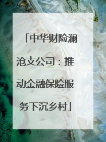 中华财险澜沧支公司：推动金融保险服务下沉乡村