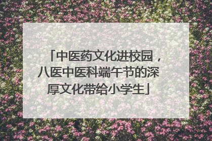 中医药文化进校园，八医中医科端午节的深厚文化带给小学生