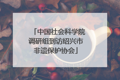 中国社会科学院调研组到访绍兴市非遗保护协会