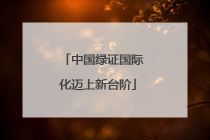 中国绿证国际化迈上新台阶