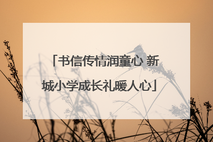 书信传情润童心 新城小学成长礼暖人心