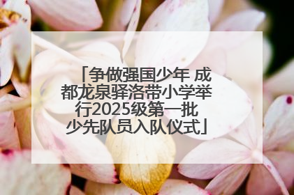 争做强国少年 成都龙泉驿洛带小学举行2025级第一批少先队员入队仪式