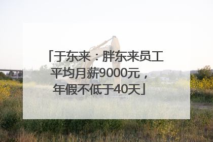 于东来：胖东来员工平均月薪9000元，年假不低于40天
